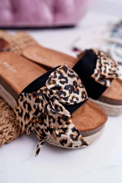 Klapki Damskie Vices Czarne Leopard 6275