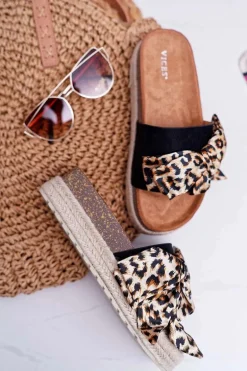Klapki Damskie Vices Czarne Leopard 6275