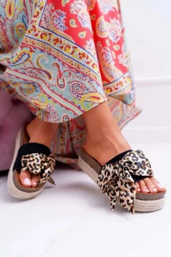 Klapki Damskie Vices Czarne Leopard 6275