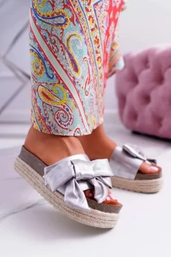 Klapki Damskie Vices Srebrne 6275