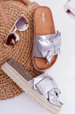 Klapki Damskie Vices Srebrne 6275