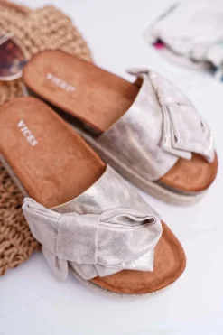 Klapki Damskie Vices Złote 6275