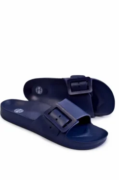 Klapki Damskie Z Klamrą Big Star FF274A388 Granatowe