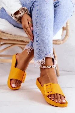 Klapki Damskie Z Klamrą Big Star FF274A393 Pomarańczowe