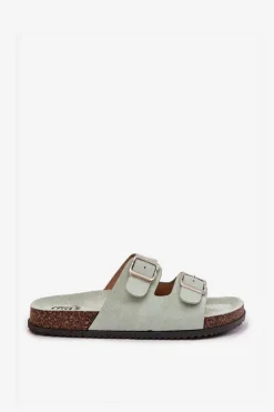 Klapki Damskie Z Klamrami Miętowe Oliena