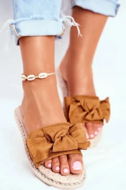 Klapki Damskie Z Kokardką Camel Happiness