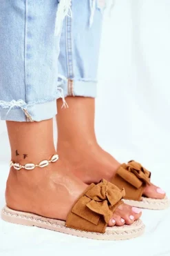 Klapki Damskie Z Kokardką Camel Happiness