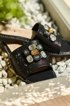 Klapki Damskie Z Ozdobami S.Barski KV27-031 Czarne