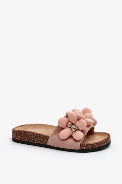 Klapki Damskie Z Ozdobami Różowe Bunlia