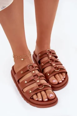 Klapki Damskie Z Paskami Camel Pasiriela