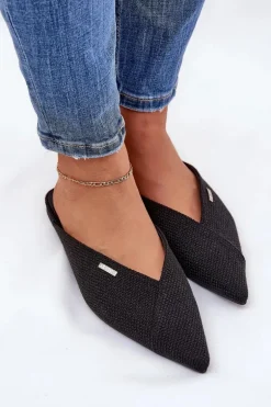 Klapki Damskie Ze Szpiczastymi Noskami Big Star RR274210 Czarne