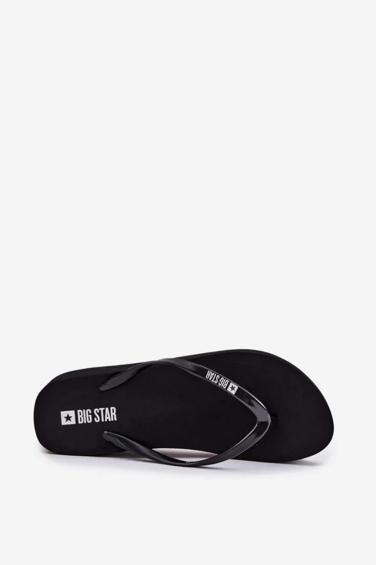 Klapki Japonki Damskie Na Koturnie Big Star RR274A549 Czarne