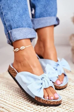 Klapki Na Korkowej Podeszwie Błękitne Wendy