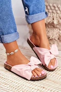 Klapki Na Korkowej Podeszwie Pudrowy Róż Wendy