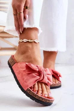 Klapki Na Korkowej Podeszwie Koralowe Wendy