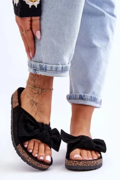 Klapki Na Korkowej Podeszwie Czarne Wendy