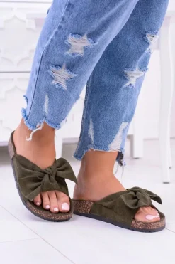 Klapki Na Korkowej Podeszwie Zielone Wendy