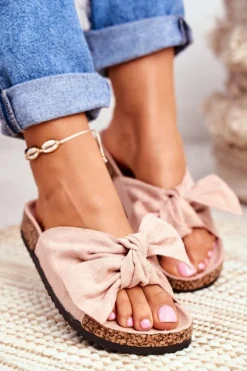 Klapki Na Korkowej Podeszwie Jasnoróżowe Wendy