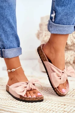 Klapki Na Korkowej Podeszwie Jasnoróżowe Wendy