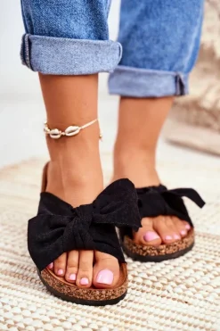 Klapki Na Korkowej Podeszwie Czarne Wendy