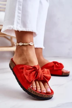 Klapki Na Korkowej Podeszwie Pomarańczowe Wendy