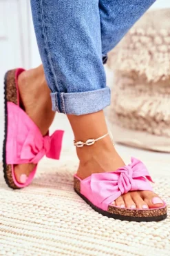 Klapki Na Korkowej Podeszwie Neonowa Fuksja Wendy