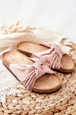 Klapki Na Korkowej Podeszwie Różowe Taryne