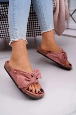 Klapki Na Korkowej Podeszwie Ciemnoróżowe Wendy