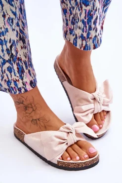 Klapki Na Korkowej Podeszwie Beżowe Wendy