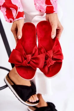 Klapki Na Platformie Czerwone So Comfy