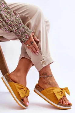 Klapki Na Platformie Żółte So Comfy