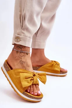 Klapki Na Platformie Żółte So Comfy