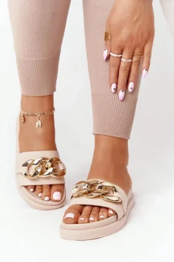 Klapki Na Platformie Z Łańcuchem Nude Vacation