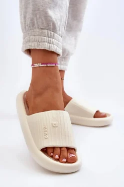 Klapki Piankowe Damskie Lekkie Jasnobeżowe Fenicva