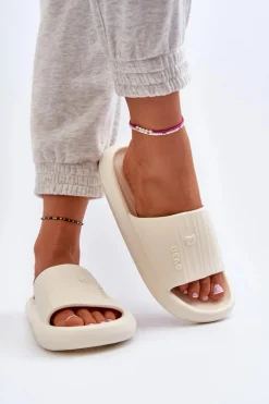 Klapki Piankowe Damskie Lekkie Jasnobeżowe Fenicva