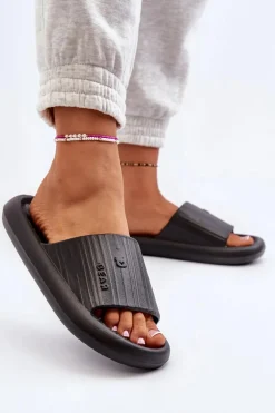 Klapki Piankowe Damskie Lekkie Czarne Fenicva