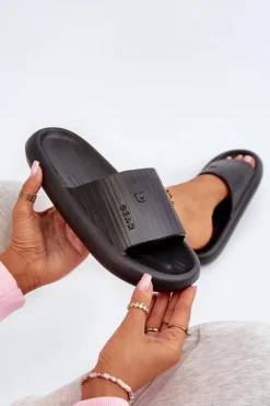 Klapki Piankowe Damskie Lekkie Czarne Fenicva