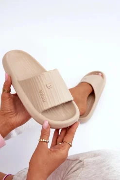 Klapki Piankowe Damskie Lekkie Beżowe Fenicva