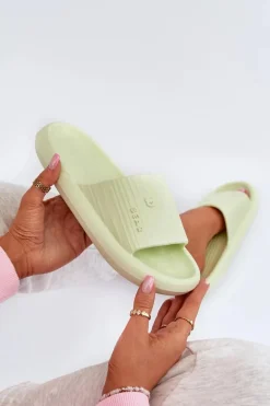 Klapki Piankowe Damskie Lekkie Zielone Fenicva