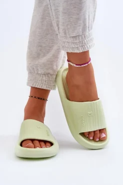 Klapki Piankowe Damskie Lekkie Zielone Fenicva