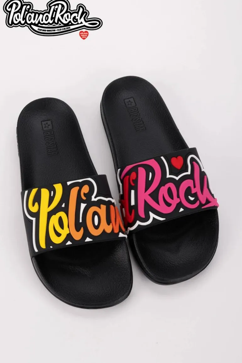 Klapki Pol'and'Rock Festival X Big Star SS174508 Czarne