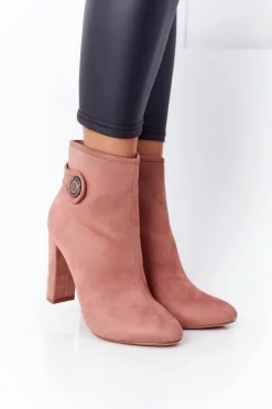 Klasyczne Botki Na Słupku Lu Boo Różowe