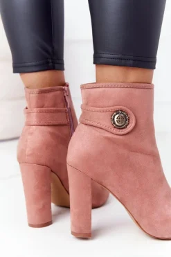 Klasyczne Botki Na Słupku Lu Boo Różowe