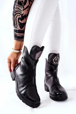 Klasyczne Botki Sztyblety Czarne Edison