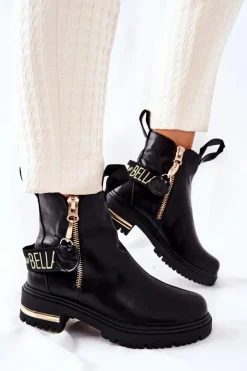 Klasyczne Botki Z Paskiem Czarne Lorie