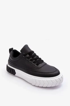 Klasyczne Buty Sportowe Na Platformie Czarno-Białe Nannzie