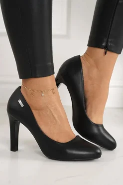 Klasyczne Czółenka Na Słupku Czarne Eliana