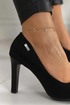 Klasyczne Czółenka Na Słupku Zamszowe Czarne Eliana