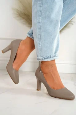 Klasyczne Czółenka Na Słupku Cappuccino Eleanor