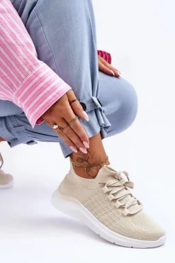 Klasyczne Damskie Buty Sportowe Jasnobeżowe Nikilla